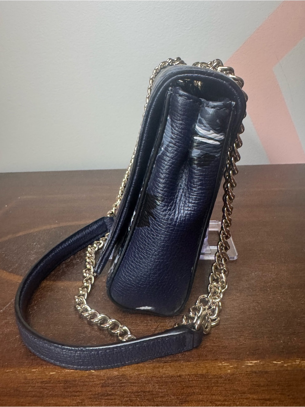 Kate Spade Navy Floral Chain Crossbody Bag - Picture 4 of 6